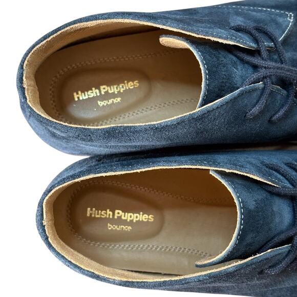 Hush Puppies Bounce Comfort Suede Chukka Desert Boots Men’s 9M Navy Blue Lace-Up - Picture 3 of 16
